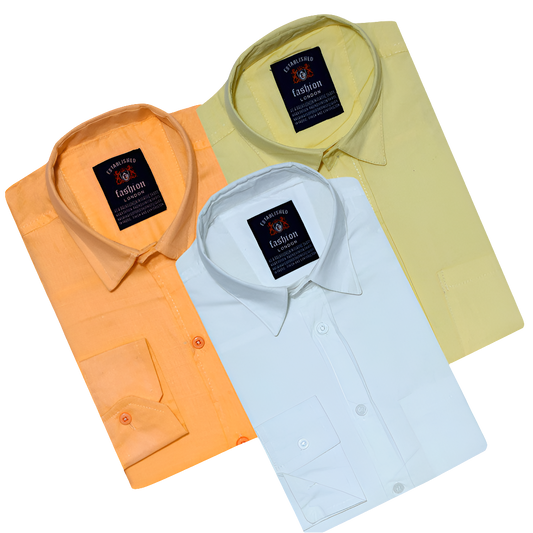 Pack of 3 Plain Shirts
